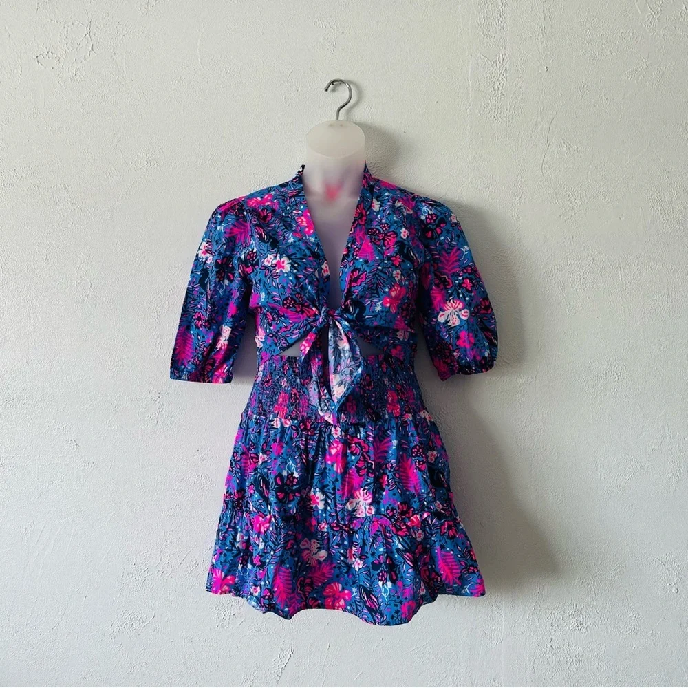 Lilly Pulitzer Livvie Smocked top & skirt Set sz medium - Picture 2 of 6